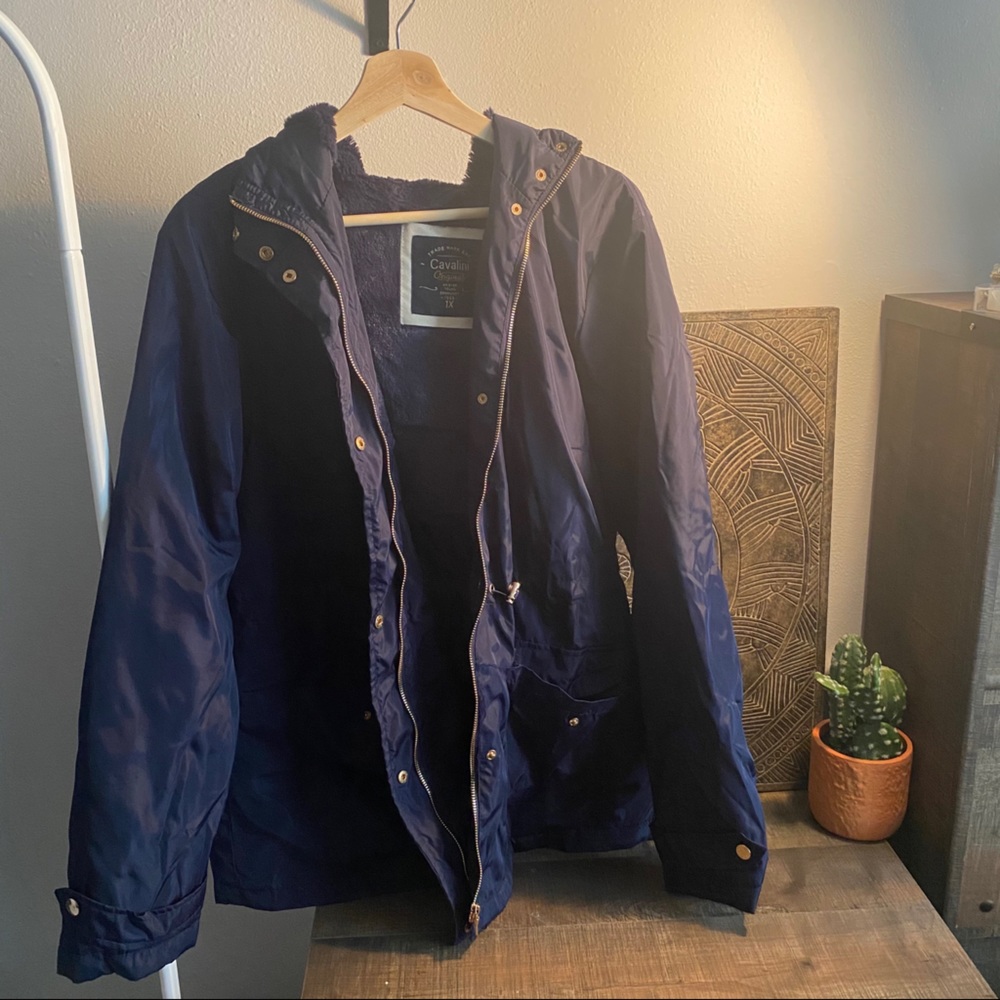 Navy Blue Rain Jacket